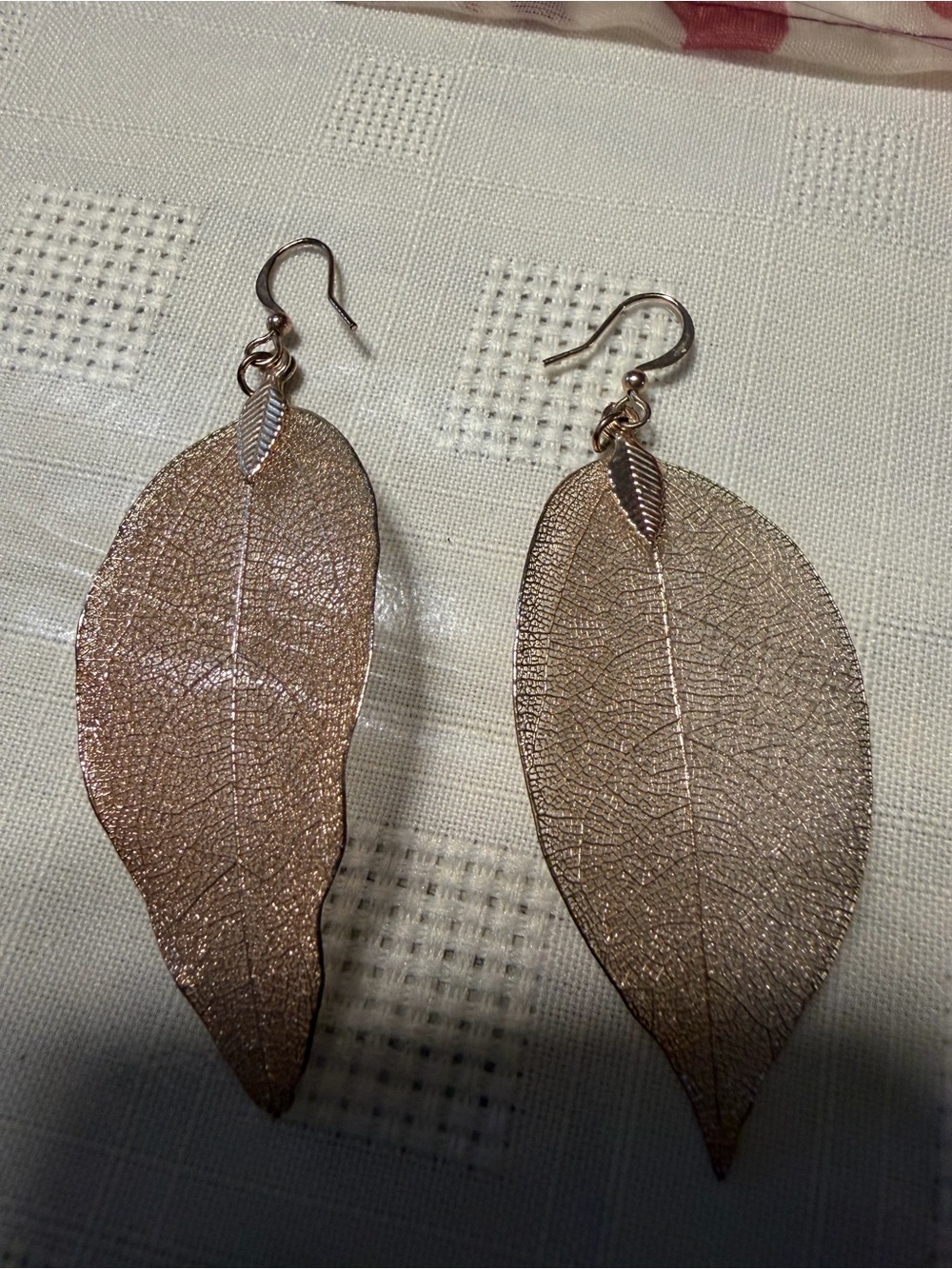 Rose Gold Leaf Dangle Earrings - Women's Fashion Jewelry